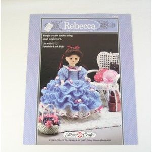 Fibre Craft Crochet Doll Pattern Booklet Rebecca 11 1/2" FCM 242 1991